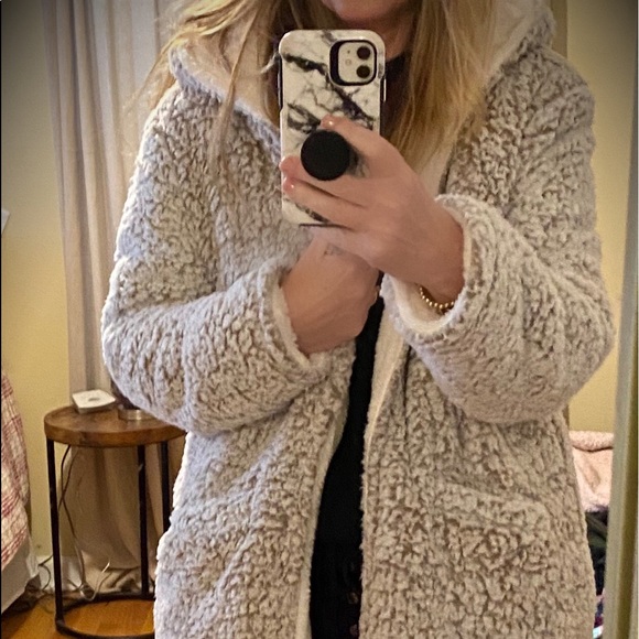 New W/O Tag. FAUX FUR SHELL FUZZY BLANKET JACKET COAT SZ M - Picture 10 of 16